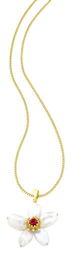 Anh&auml;nger mit Granat und Keshi-Perlen 