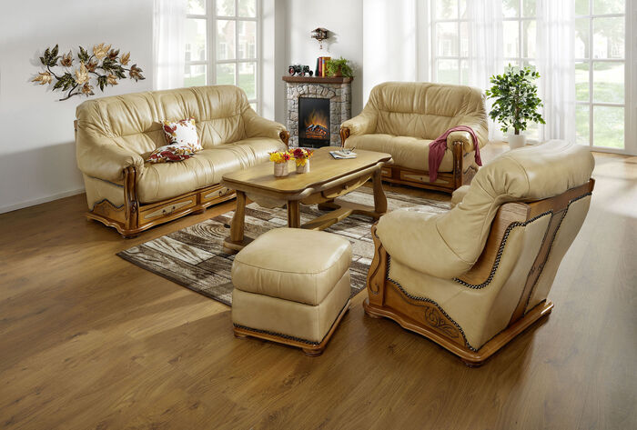 Schwerer Couchtisch in Eiche rustikal 