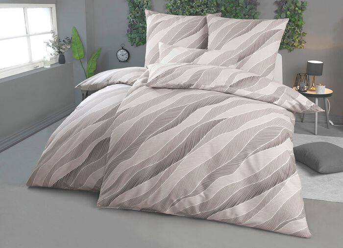 Bettw&auml;sche-Garnitur in Flanell-Qualit&auml;t BRAUN