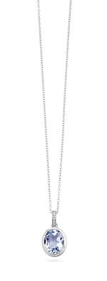 Schicker Anhänger mit beh. Blautopas und synth. Zirkonia 