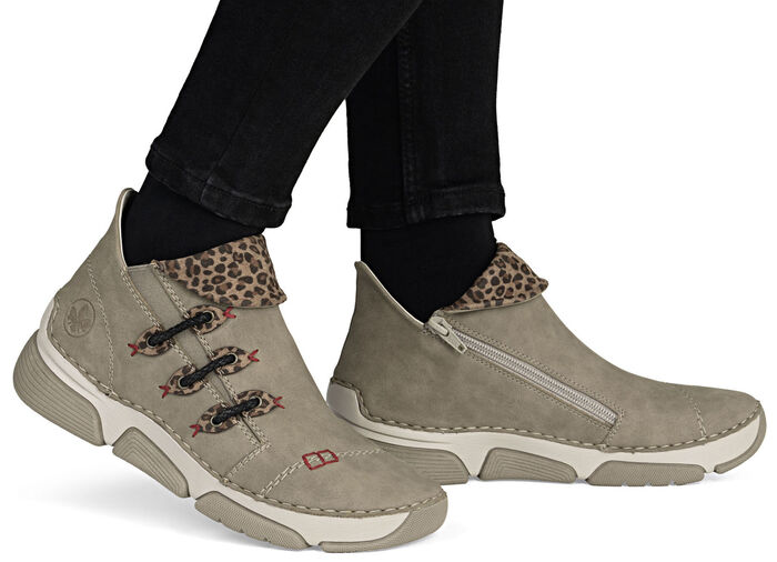 Rieker, trendige Damen-Boots, Winterschuhe, mit Reißverschluss TAUPE-BRAUN