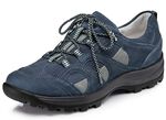 Waldläufer, sportliche Damen-Schnürschuhe, Weite H, mit herausnehmbarem Fußbett MARINE-GRAU