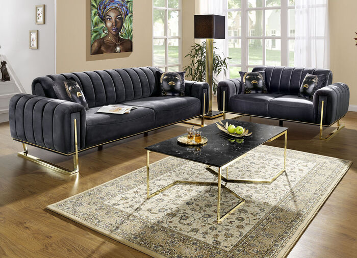 Frei im Raum aufstellbare Polstermöbel mit stabilem Metallgestell ANTHRAZIT