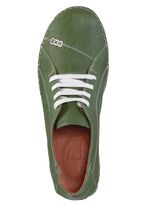 ELENA EDEN Schn&uuml;rschuh mit Knitter-Struktur und Zier-N&auml;hten GR&Uuml;N