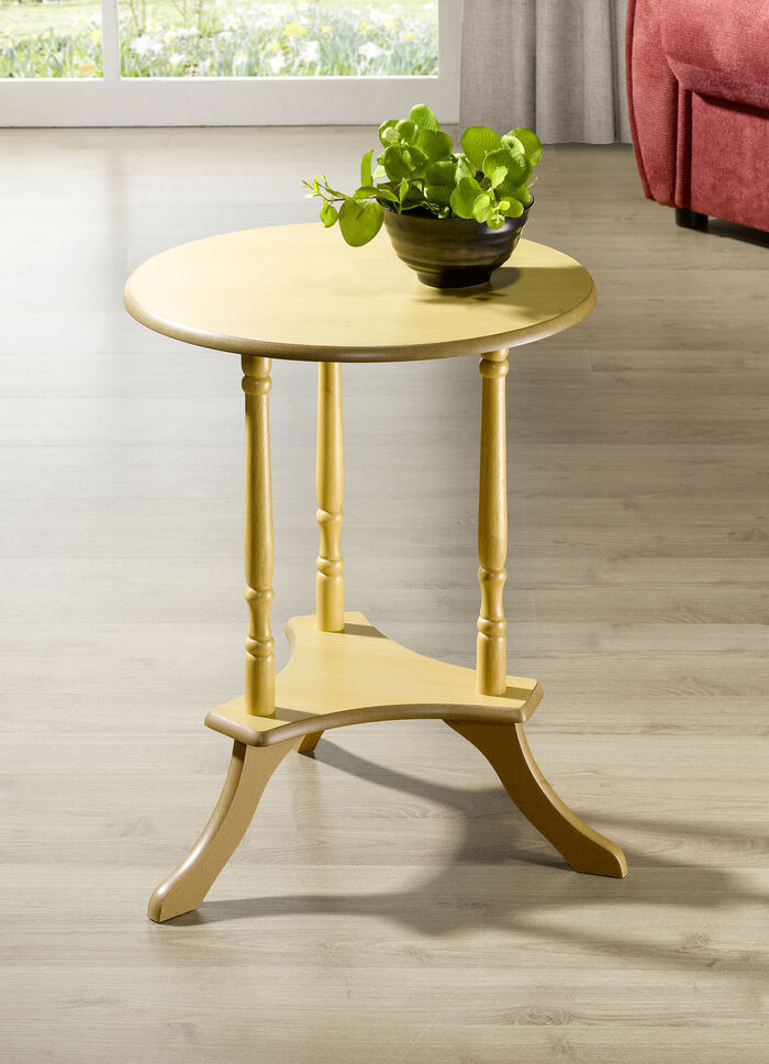 Teilmassiver Beistelltisch BUCHE