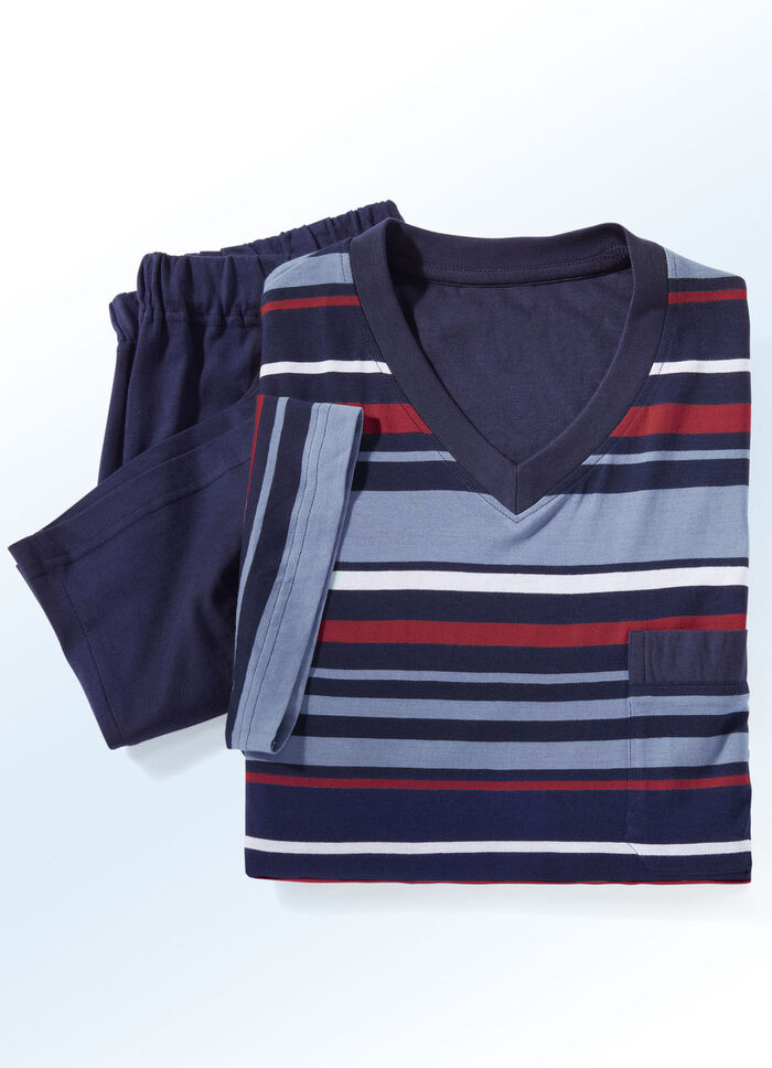 Zweierpack Shortys mit V-Ausschnitt und garngefärbtem Ringeldessin 