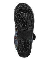 Stiefelette aus kariertem Textilmaterial 