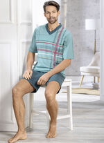 Shorty mit V-Ausschnitt und Druckmotiv 