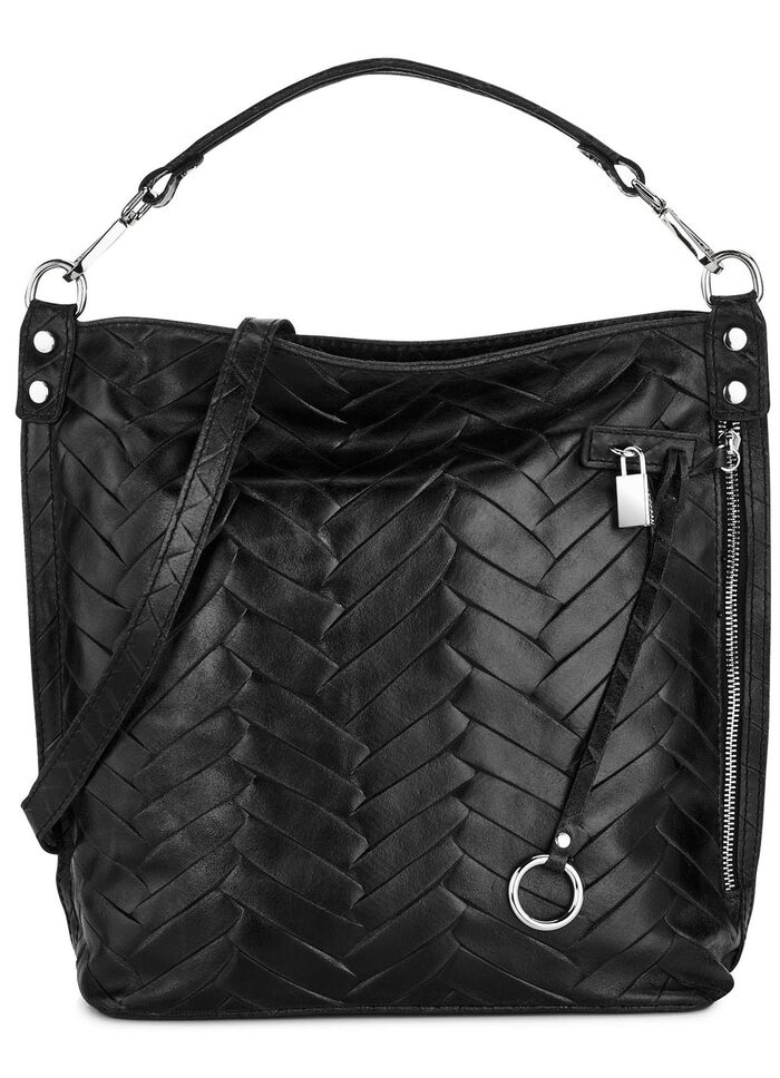 Laurina Tasche mit Zierschloss am Seitenfach SCHWARZ