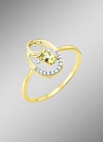 Damenring mit Brillanten und Peridot 