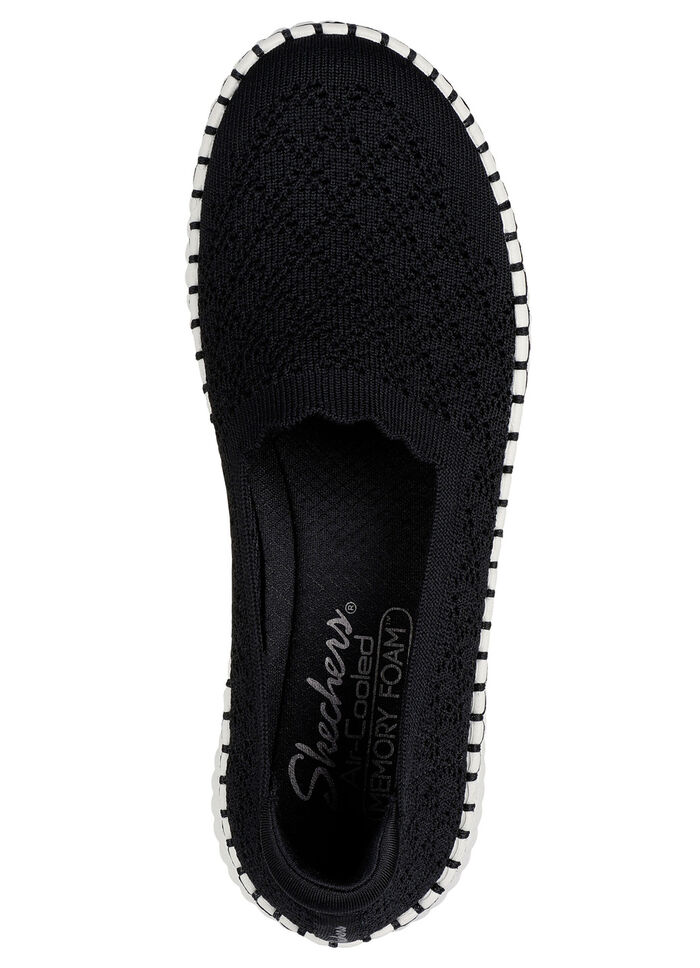 SKECHERS Slipper aus dehnbarem Strick-Material SCHWARZ