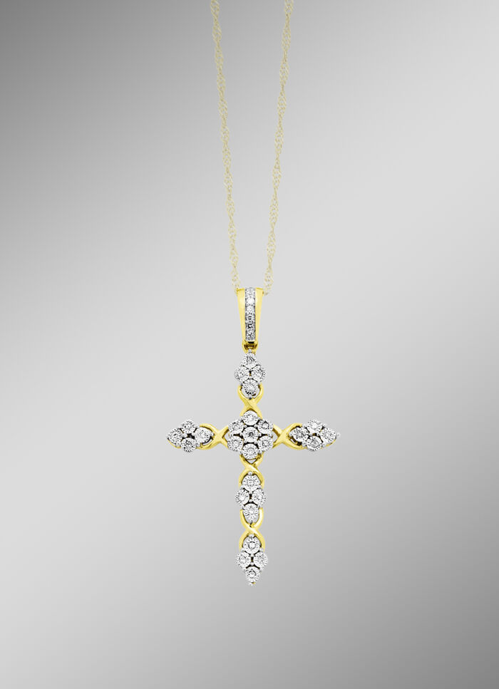 Edler Kreuz-Anhänger mit Diamanten 