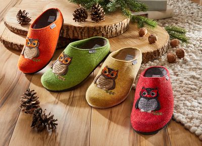 Kuschelwarmer Hausschuh aus Wollfilz 