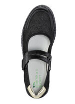 ELENA EDEN Slipper aus Nappaleder und Stretchmaterial SCHWARZ-GOLD