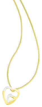 Zeitloser Herz-Anh&auml;nger in Bicolor 