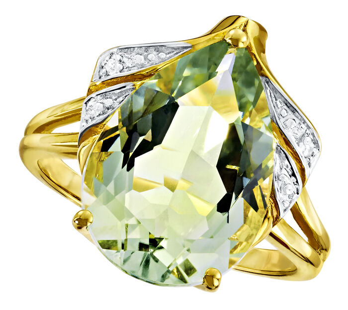 Damenring mit grünem Amethyst 