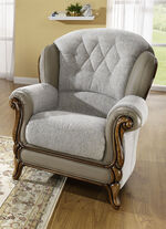 Polstermöbel mit edlen Holzchatosen TAUPE