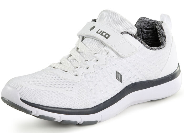 Sneaker aus effektvoll dessiniertem Textilmaterial EISGRAU-WEISS