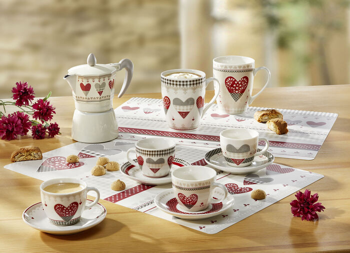 Platz-Set  2-teilig, mit romantischem Motiv 