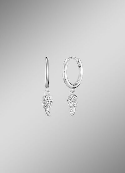 Creolen mit funkelnden Fl&uuml;gelchen 