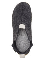 Laurina Wollfilz-Hausschuh mit Velours-Besätzen ANTHRAZIT
