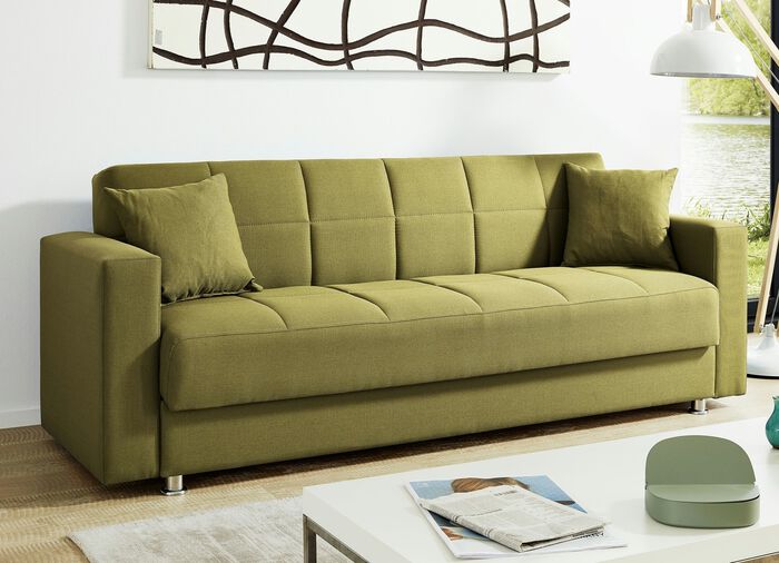 Klick-Klack-Sofa mit Dekokissen GRÜN