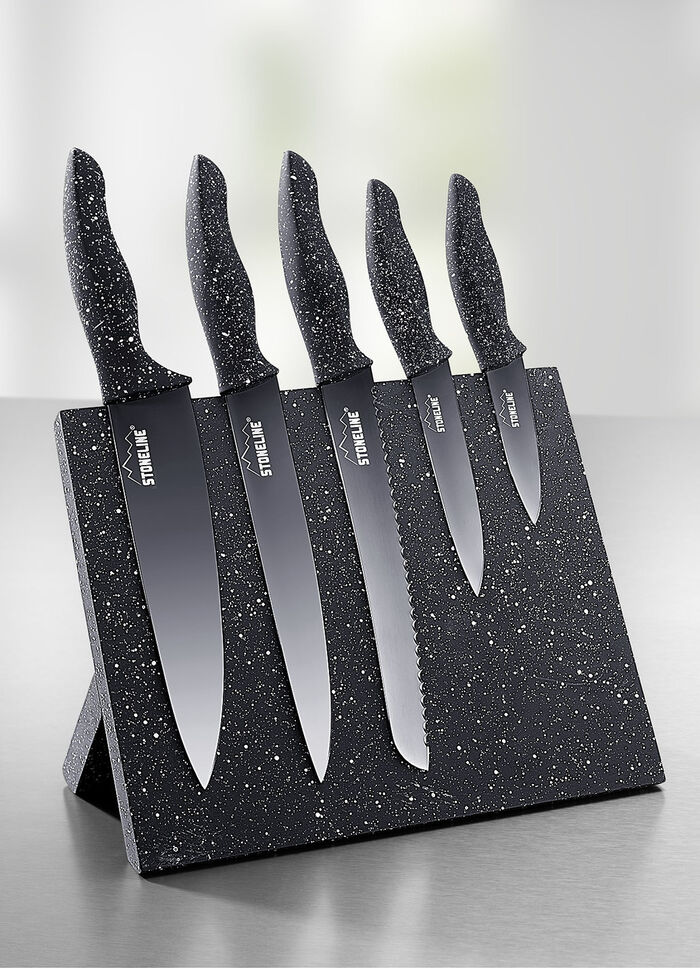 Stoneline® Messerblock, 6-teilig, mit Magnetfeld 