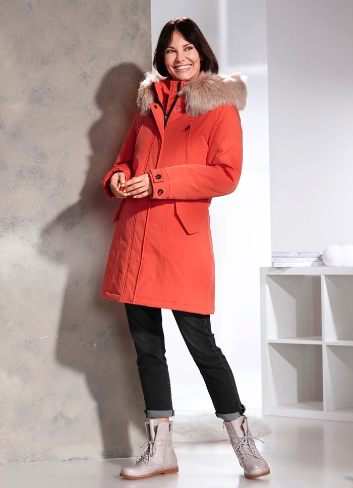 Kurzmantel mit größenverstellbarer Kapuze 