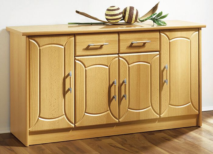 Klassisches Sideboard, 4-türig, mit Schubladen auf Metallführungsschienen 