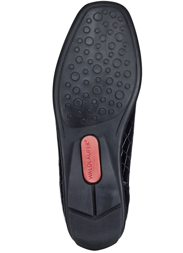 Waldläufer, stilvolle Damen-Slipper, Weite H, mit herausnehmbarem Fußbett SCHWARZ