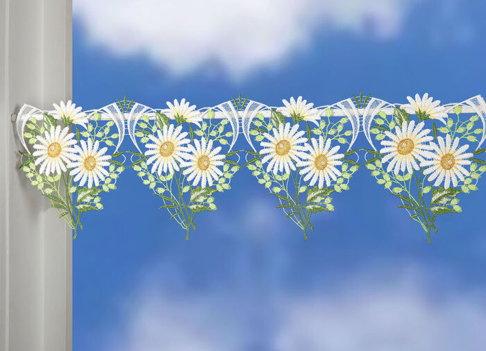 Stangendekoration aus echter Plauener Spitze 