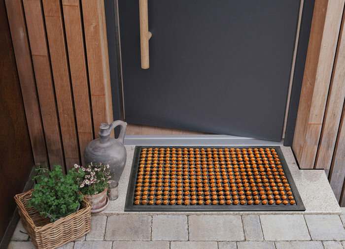 Kokos-Fußmatte mit rutschfestem Gummirücken 