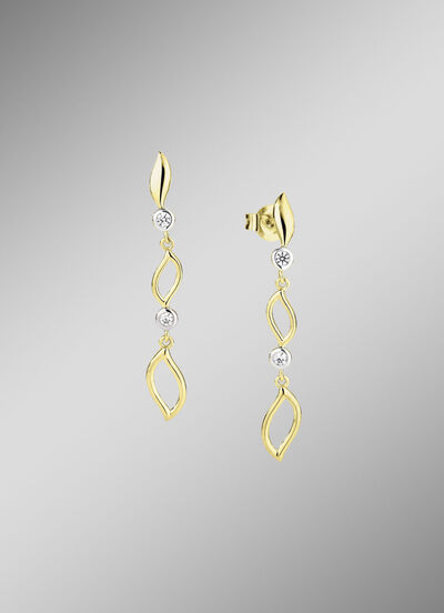 Zarte Eleganz in Bicolor: Ohrstecker mit synth. Zirkonia 