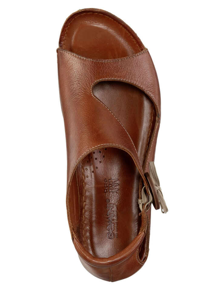 Gemini Sandale aus teils schattiertem Rind-Nappaleder COGNAC