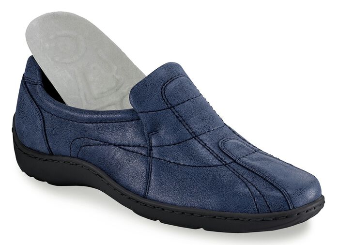 Waldl&auml;ufer, bequeme Damen-Slipper, Weite H, mit herausnehmbarem Fu&szlig;bett 