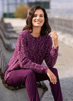 Pullover aus hochwertigem Bouclégarn MAGENTA-LILA-MULTICOLOR