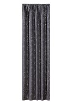 Übergardine mit hübschem Rosen-Dessin GRAU-SILBER