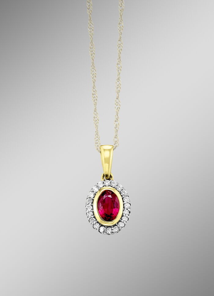 Anhänger mit echt Rubin 