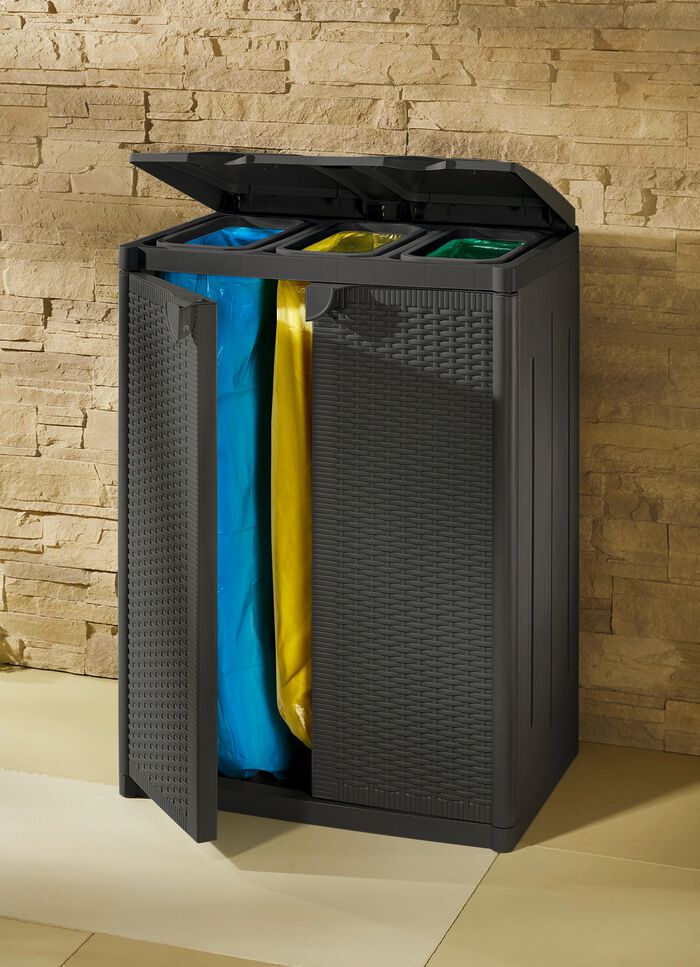 Abfallsammler für 2 oder 3 Müllbeutel ANTHRAZIT