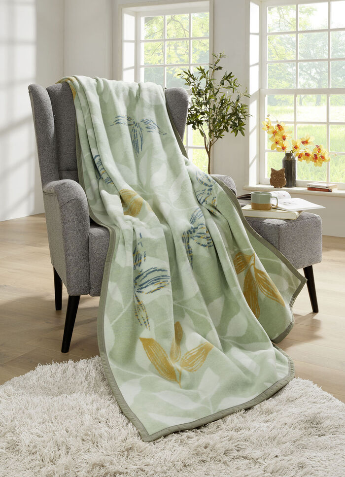 Schlafdecke mit Veloursbandeinfassung GRÜN