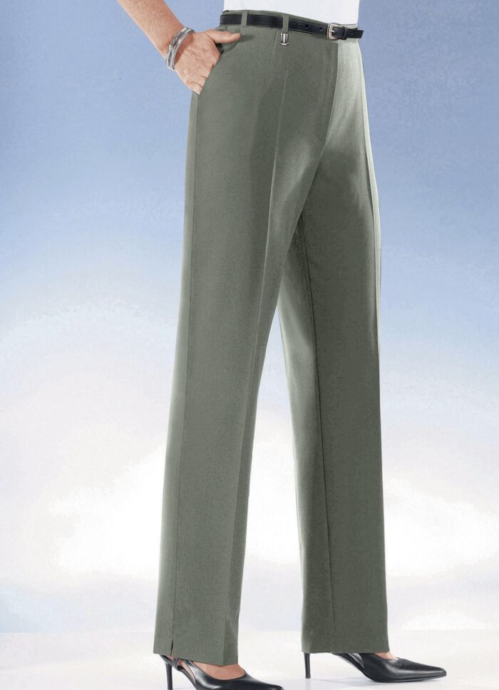 Komforthose mit Dehnbundeinsätzen in 6 Farben OLIV MELIERT