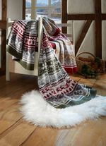 Kuschelige Wohndecke mit winterlichen Motiven ROT