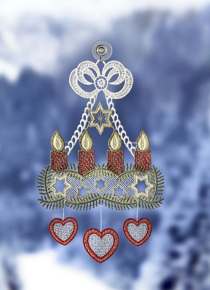 Fensterbild aus Plauener Spitze 