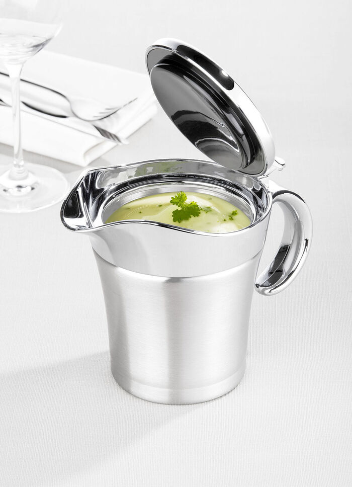Thermo-Sauciere aus Edelstahl mit Deckel 