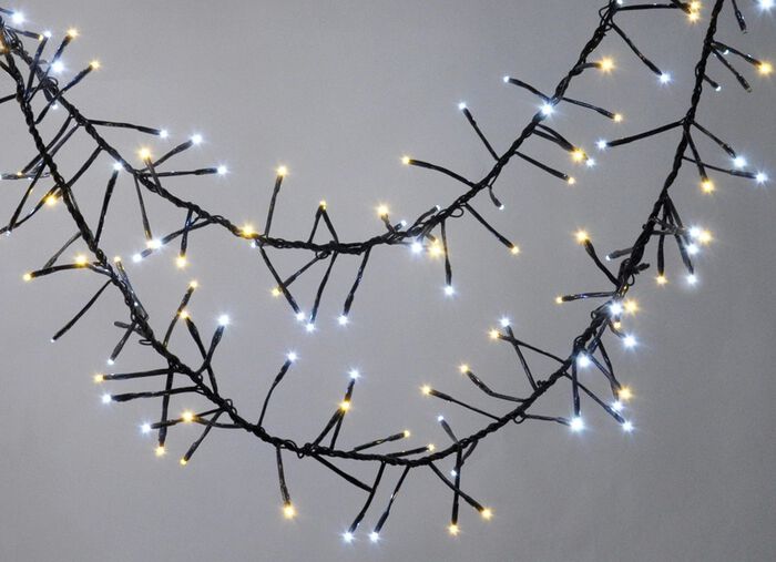 Cluster-LED-Lichterkette mit digitalem Outdoor-Trafo KRISTALL-EFFEKT