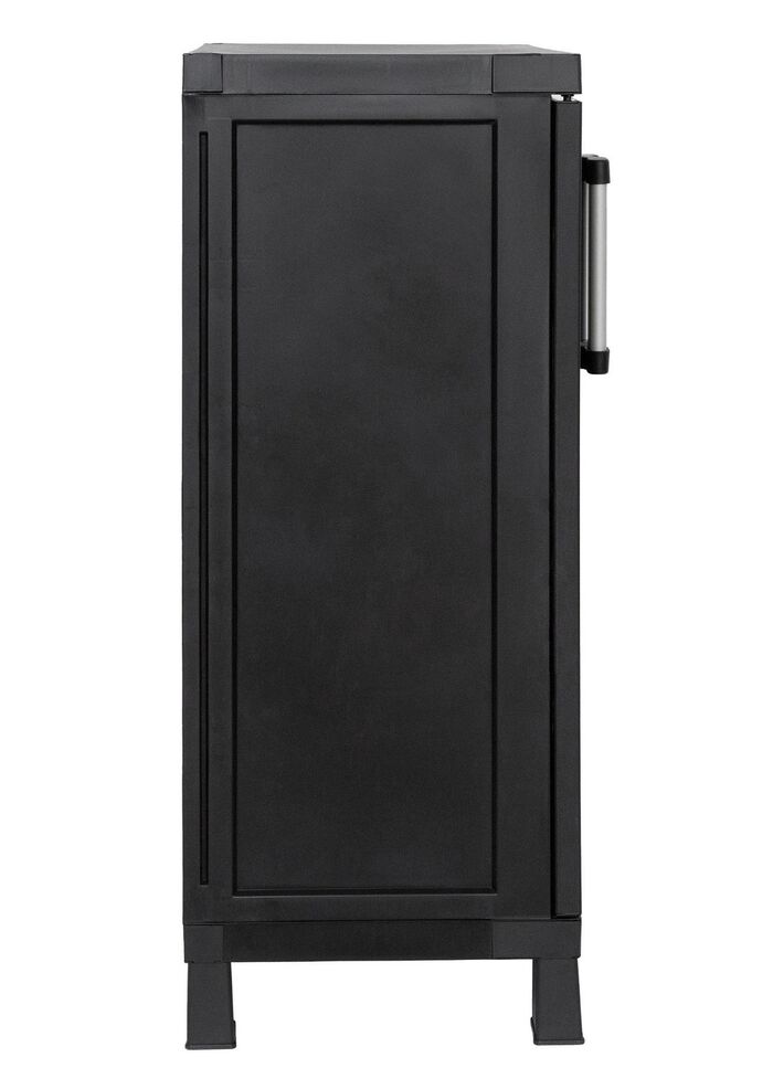 Ger&auml;teschrank Garage mit Holzlamellen-Effekt 