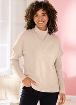 Pullunder mit Rippenakzenten BEIGE