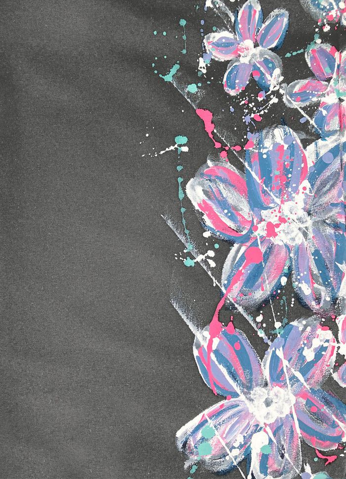 Hose mit tollem Floral Dessin ANTHRAZIT