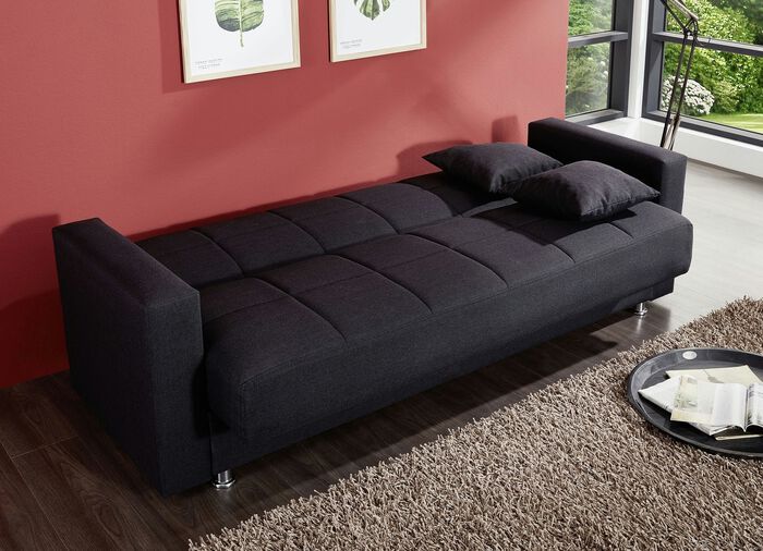 Klick-Klack-Sofa mit Dekokissen SCHWARZ