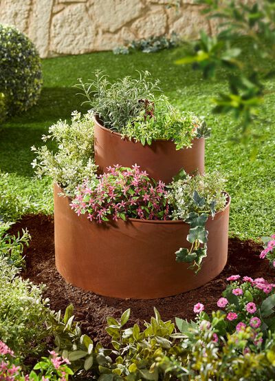 Kr&auml;uterspirale im  Edelrost-Look 